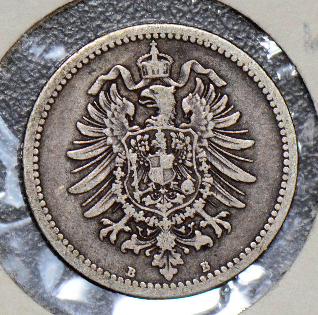 Germany 1877 BB 50 Pfennig silver  GE0090 combine shipping