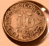 C0015 Ceylon 1892  10 Cents   combine shipping