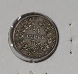 British India 1835 east india co. 1/4 Rupee silver  I0410 combine shipping
