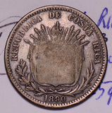 C0192 Costa Rica 1923  50 Centavos  C/S on 25 centavos combine shipping