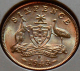 Australia Choice 1943 6 Pence UNC AU0013 combine shipping