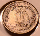 C0027 Ceylon 1893  10 Cents   combine shipping