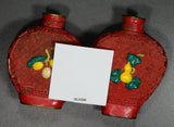 China     a pair of antique lacquer paint bottle, one is broken ~ see scan for c