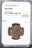 Canada 1919 Cent NGC MS64 BN silky surface NG0555 combine shipping