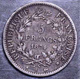 France 1874  5 Francs F0063 combine shipping