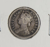 British India 1886 1/4 Rupee silver  I0359 combine shipping