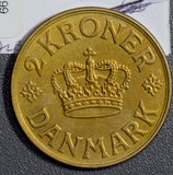 Denmark 1936 2 Kroner AU  D0073 combine shipping