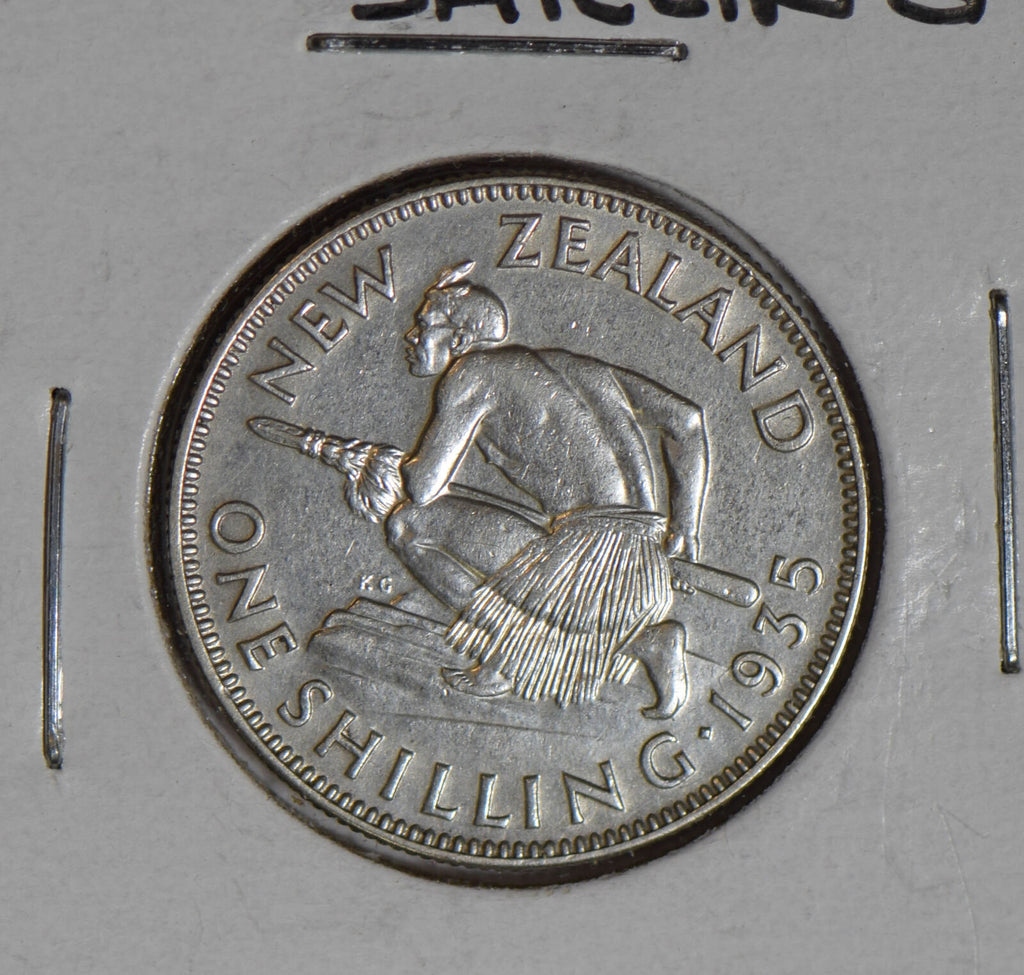 New Zealand 1935 Shilling silver  N0130 combine shipping