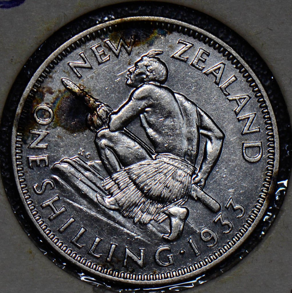 New Zealand 1933 Shilling silver  N0087 combine shipping