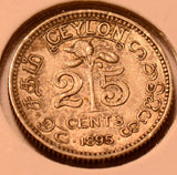 C0070 Ceylon 1895  25 Cents   combine shipping