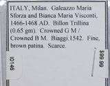 Italy 1466 ~1468 Billon Trillina  Milan I0146 combine shipping
