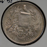 Guatemala 1894 Peso silver AU/UNC G0062 combine shipping