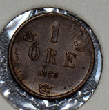 Sweden 1878 Ore UNC double "8" some die defect S0172 combine shipping