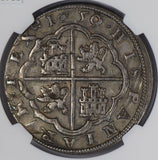 Spain 1659 /31 8 Reales silver NGC AU50 Segovia rare overdate NG0755 combine shi