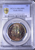 South Africa 1956  Penny PCGS PR63BN Proof Golden toning combine shipping PC0044