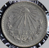 M0177 Mexico 1922 Peso silver cap and rays better date combine shipping