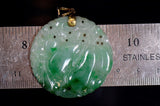 BU0239 China natural untreated vintage emerald jade, jadeite pendant
