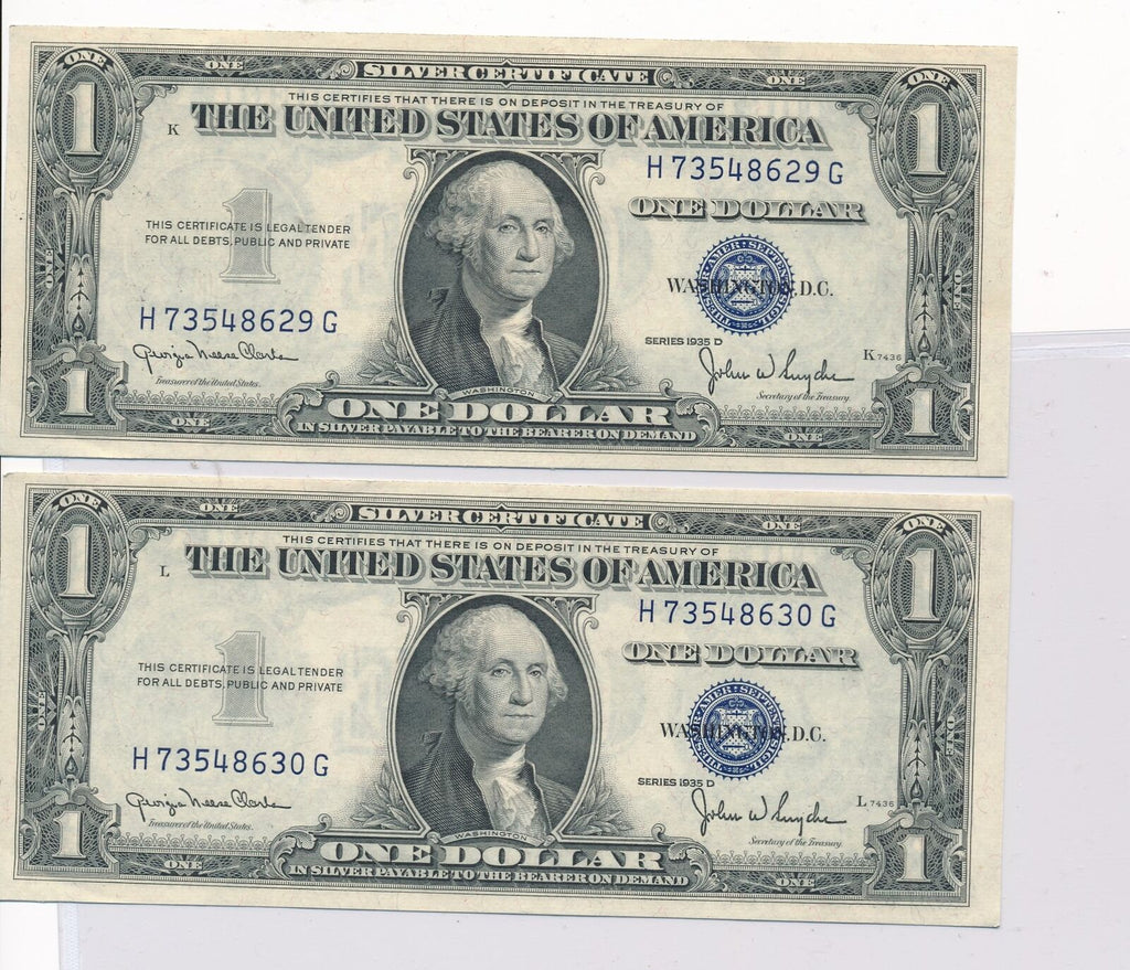 RC0249  1935 Silver certificates 2 pieces UNC combine shipping
