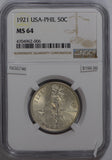 Philippines 1921 50 Centavos silver NGC MS64 rare grade NG0746 combine shipping