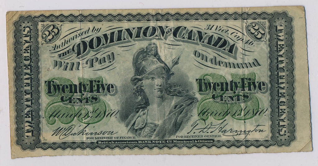 RC0123 Canada 1870 25 Cents  Dominion Canada combine shipping