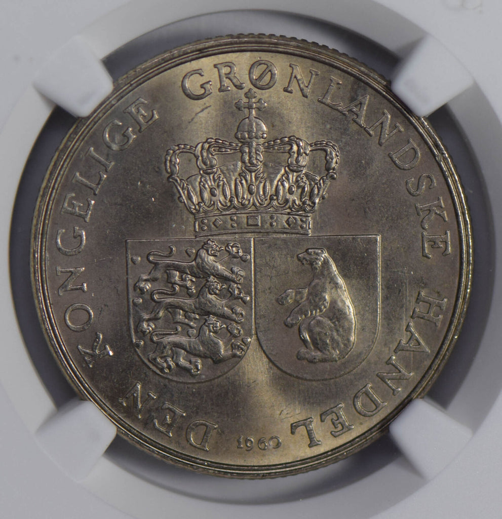 Greenland 1960 Krone NGC MS64 NG0637 combine shipping