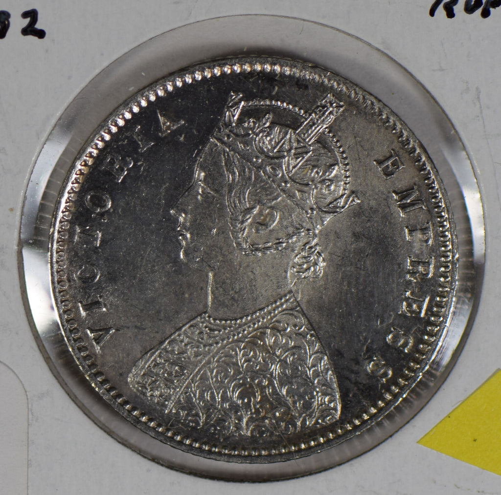 British India 1892 1/2 half Rupee silver  I0459 combine shipping
