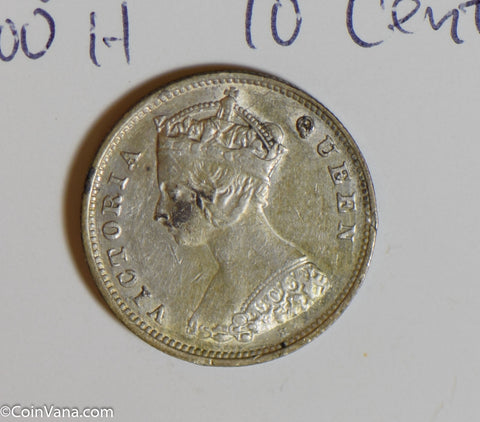 Hong Kong 1900 H 10 Cents silver lustrous H0123 combine shipping