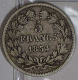 France 1834 5 Francs silver  F0175 combine shipping