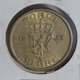 Norway 1953 50 Ore lustrous UNC N0169 combine shipping