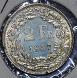 Switzerland 1957 2 Francs UNC 190513 combine shipping