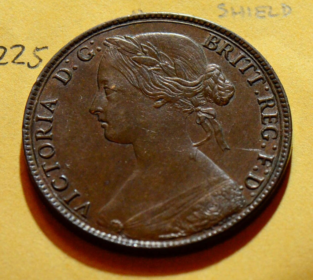 Great Britain 4D TOOTHED LCW UNDER SHOULDER SHIELD 1860 Penny  GR0067 combine sh
