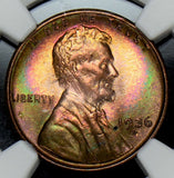 NG0268  1936 D Cent NGC MS 66RB gorgeous green and purple toning! combine shippi