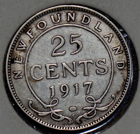 Canada 1917 25 Cents silver new foundland 190181 combine shipping