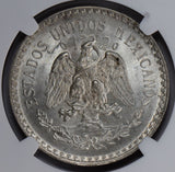 NG0191 Mexico 1925 M Peso cap and rays NGC MS 65 combine shipping