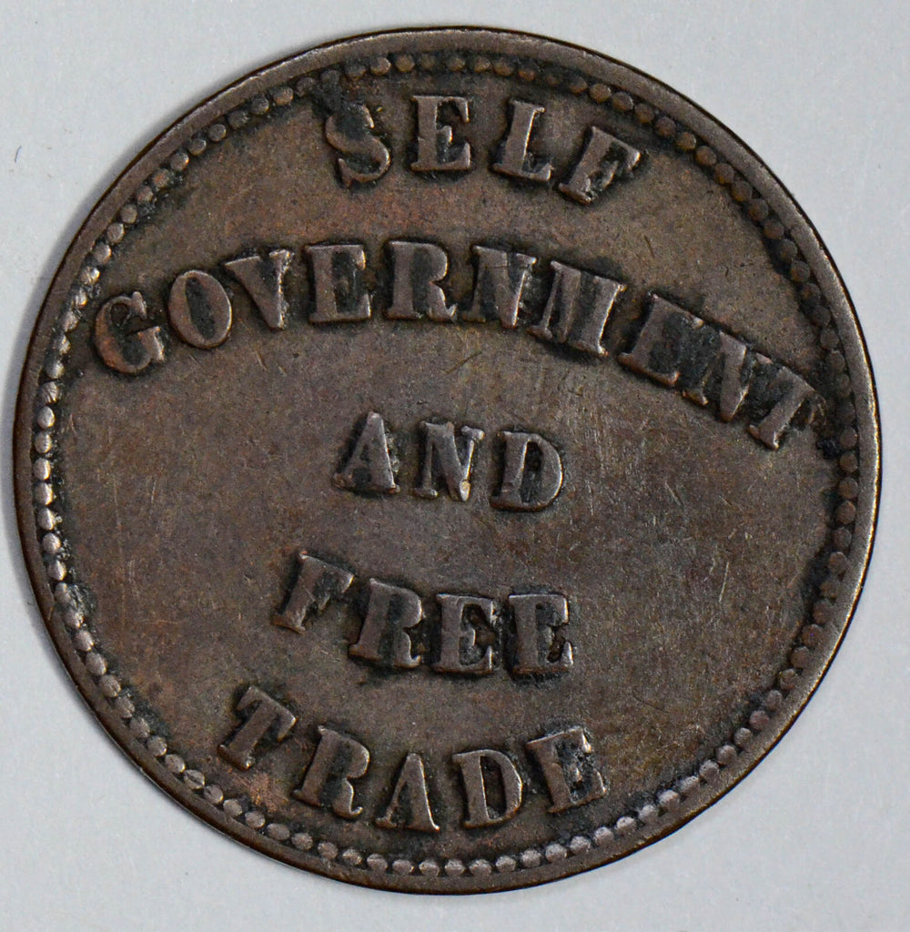 1857 Token Prince Eduward Island self government & free trade U0042 combine shi