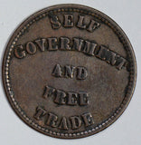 1857 Token Prince Eduward Island self government & free trade U0042 combine shi
