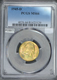 1945 D 5 Cents PCGS MS 66 jefferson nickel PC0077 combine shipping