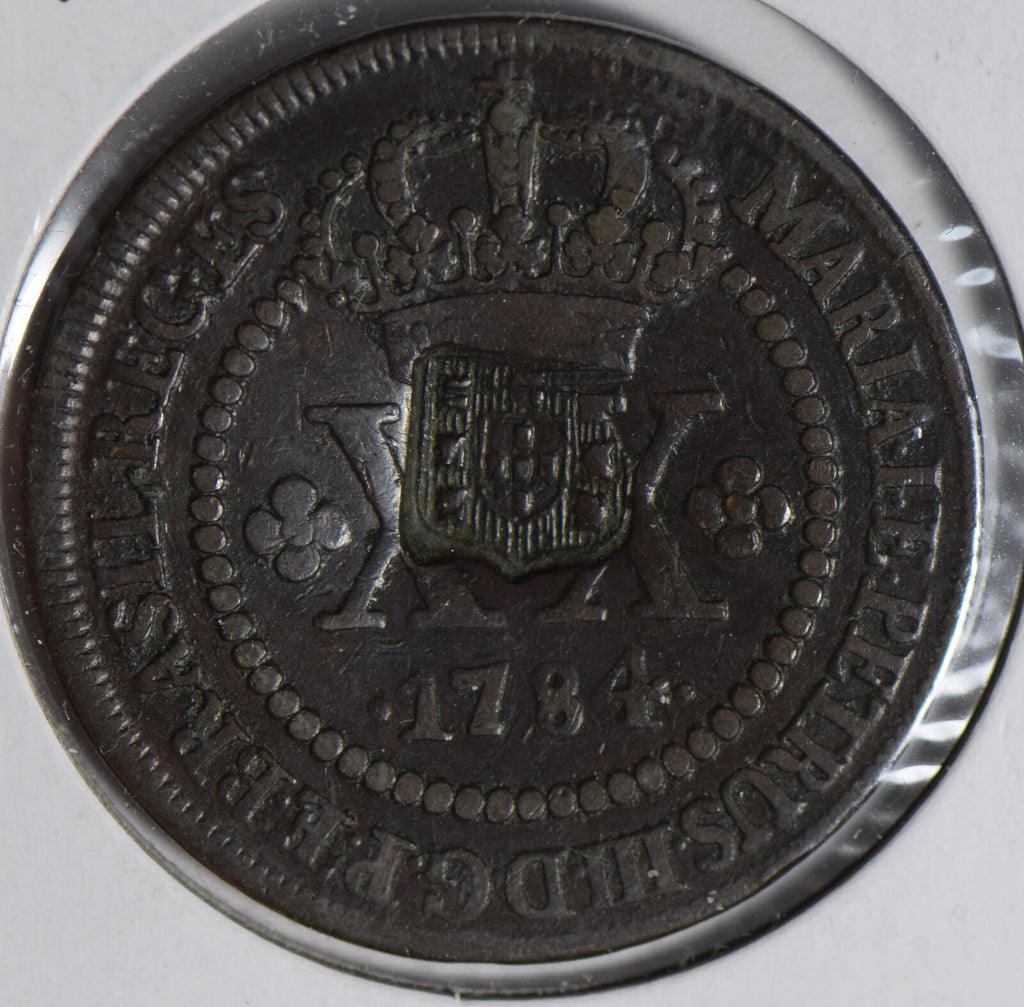 Brazil 1784 20 Reis conterstamped B0183 combine shipping