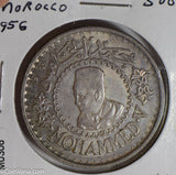 Morocco 1956 500 Francs silver lustrous M0306 combine shipping