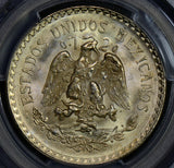 PC0139 Mexico 1945 M Peso silver cap and rays PCGS MS65