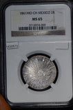 Mexico 1861 MO CH 2 Reales silver NGC MS65 gem proof lik NG0573 combine shipping