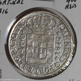 Portugal 1816 400 Reis silver  P0258 combine shipping
