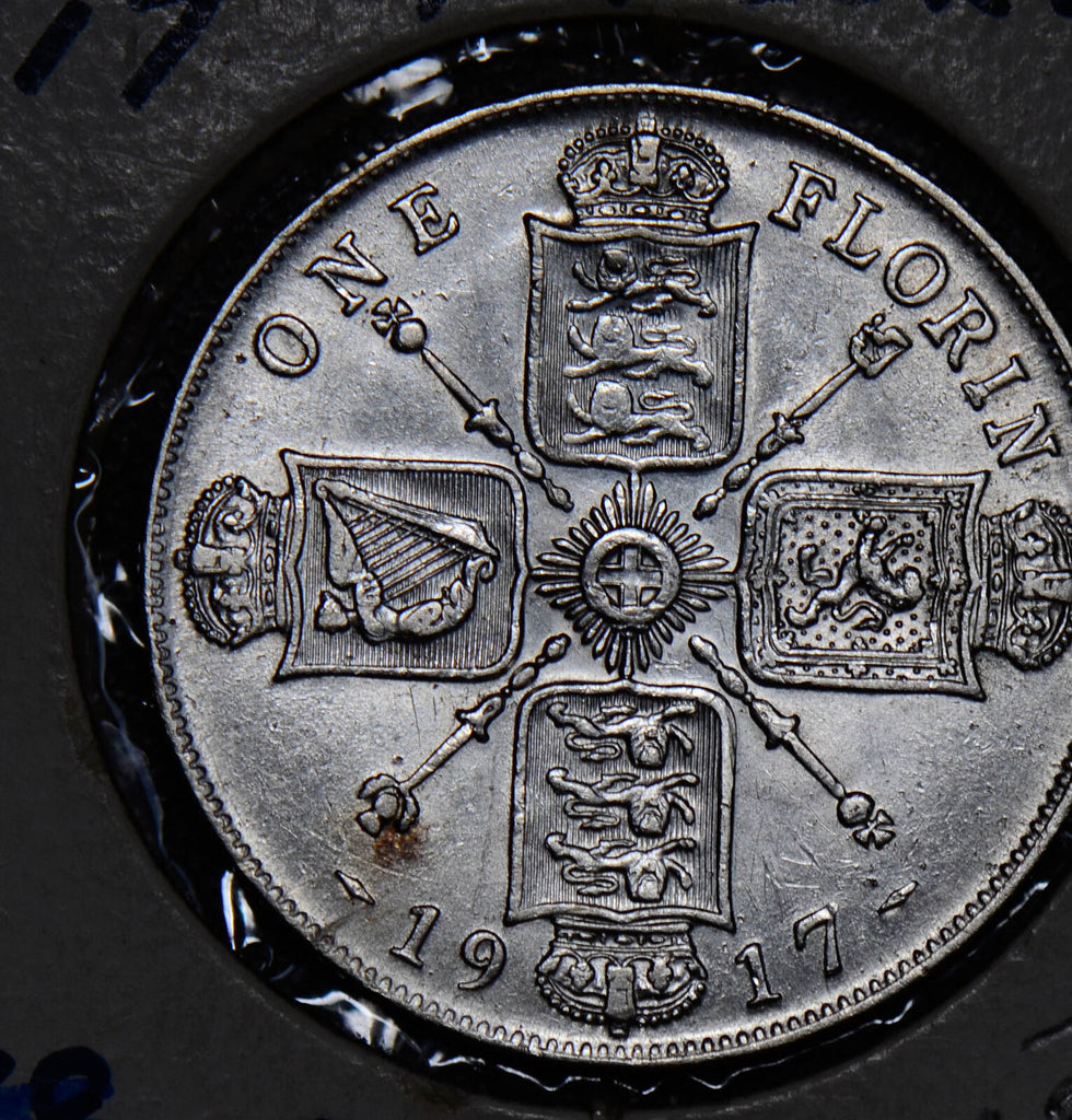 Great Britain 1917 Florin silver  GR0239 combine shipping
