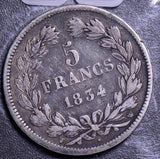 F0071 France 1834  5 Francs