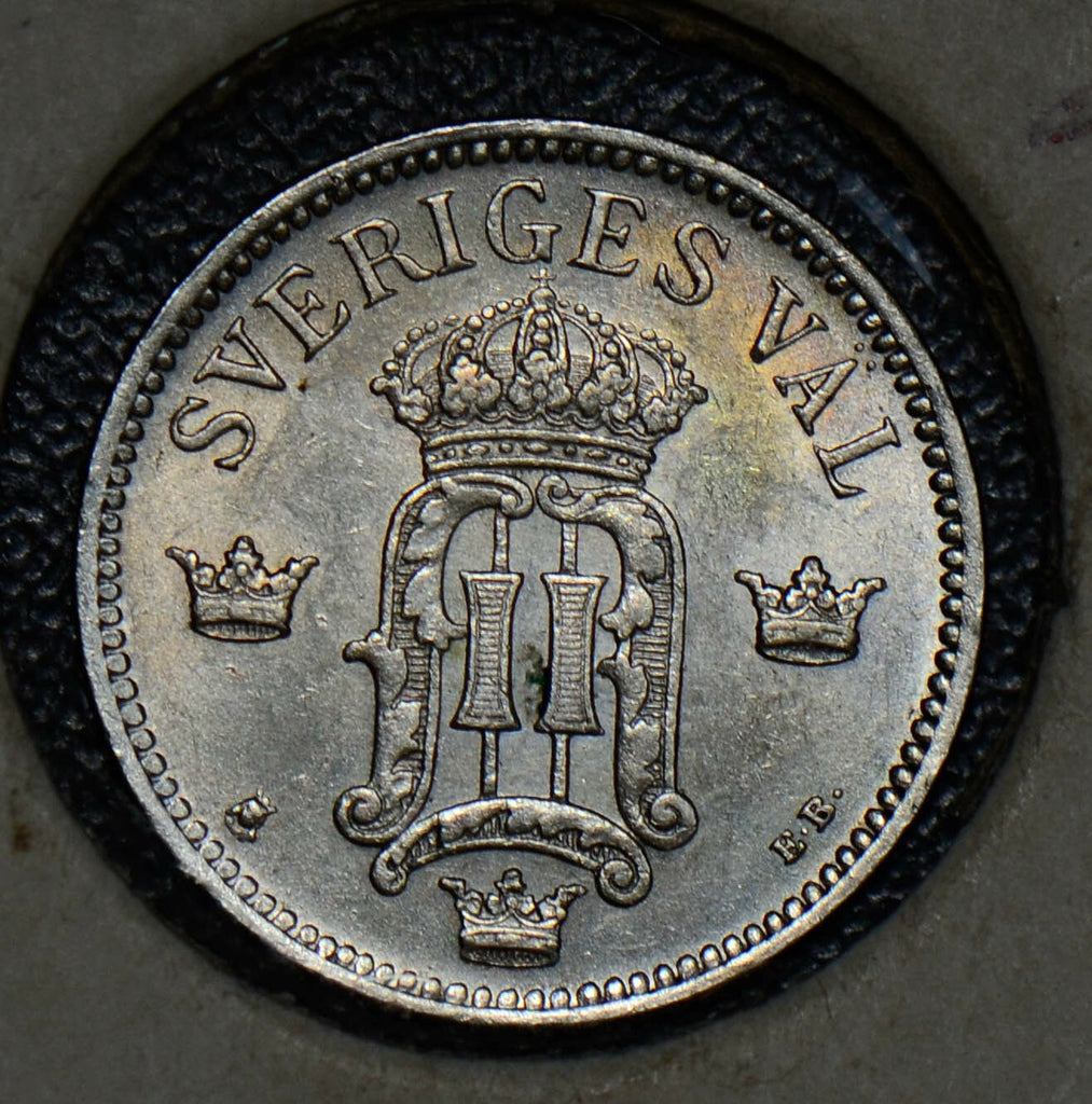 Sweden 1907 25 Ore silver AU  S0174 combine shipping