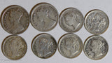 Hong Kong 1887 ~00 5 Cents/10 Cents silver lot of 8 coins H0114 combine shipping