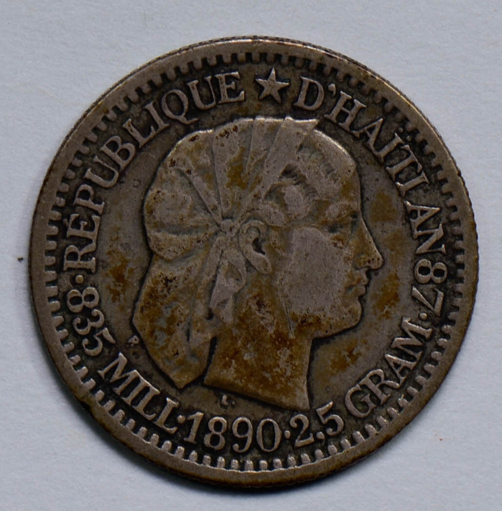 H0058 Haiti 1890  10 Centimes silver   combine shipping