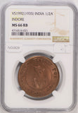 Princely States India 1935 1/2 Anna NGC MS66RB indore rare grade NG0828 combine