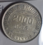 Brazil 1910 2000 Reis silver lustrous B0187 combine shipping