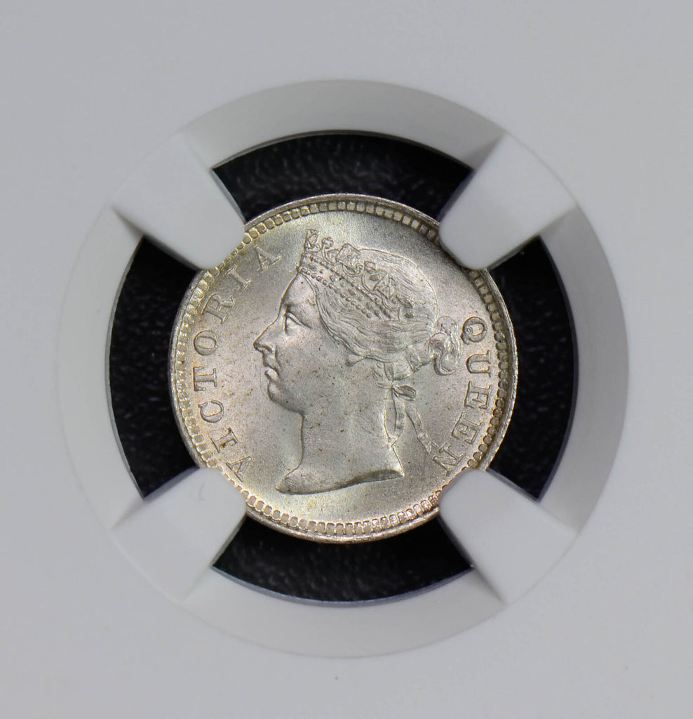 Hong Kong 1899 5 Cents silver NGC MS65 rare in this grade NG0446 combine shippin